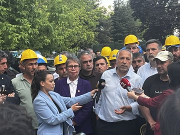 Emek gündemi saha açıklamasında konuşma anı